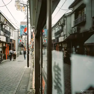 Window reflections on Star Road in Asagaya, Tokyo.