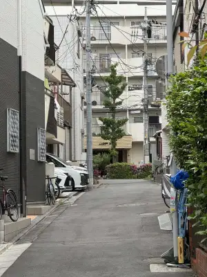 Quiet morning scene from a residential backstreet in the Oharacho area of Itabashi Ward in Tokyo, Japan.
