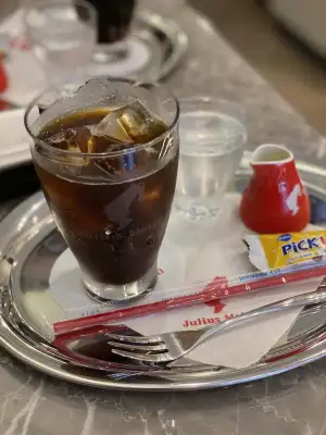 Iced coffee at Cafe Teeblatt in Gotanda, Tokyo, Japan.