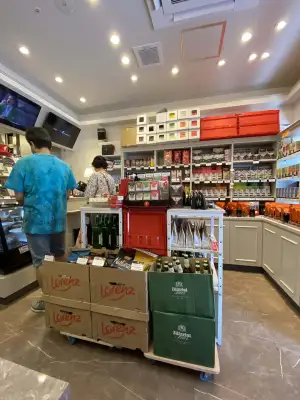 Austrian items for sale at Cafe Teeblatt in Gotanda, Tokyo, Japan.