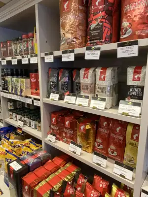 Austrian coffee for sale at Cafe Teeblatt in Gotanda, Tokyo, Japan.