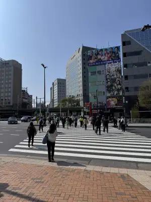 Emerging from the subway to reach this crossing towards JR Suidobashi Station.
