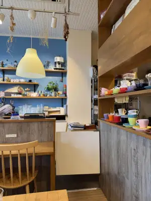 Interior detail at Akabane Cafe にじいろのひつじ in Tokyo, Japan.