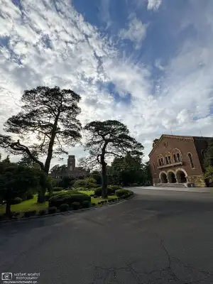 Clouds over the western campus of Hitotsubashi University in Kunitachi, Tokyo, Japan.