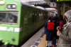 Nara Line arriving at Tofukuji Station, Kyoto, Japan Photo