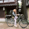 Kazue-machi Chayagai Old Woman Bicycle, Kanazawa, Japan Photo