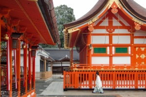 Priest Walking, Fushimi Inari Taisha, Kyoto, Japan Photo