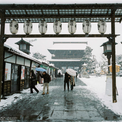 Zenkoji Temple Winter Snow, Nagano, Japan Photo