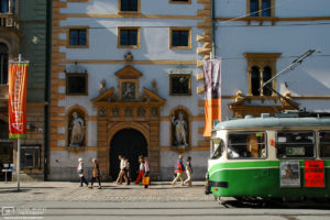 Tram passing Landhaus, Herrengasse, Graz, Austria Photo