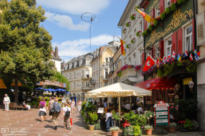 A summer scene from Gernsbacher Straße in the southwest-German spa town of Baden-Baden.