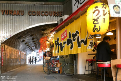 The area around Yurakucho Station in Tokyo, Japan, is home to many small restaurants like this one serving udon noodles.
