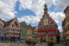 The old city hall of Esslingen, Germany, was built in 1422, and remodeled in Renaissance style between 1586 and 1589.
