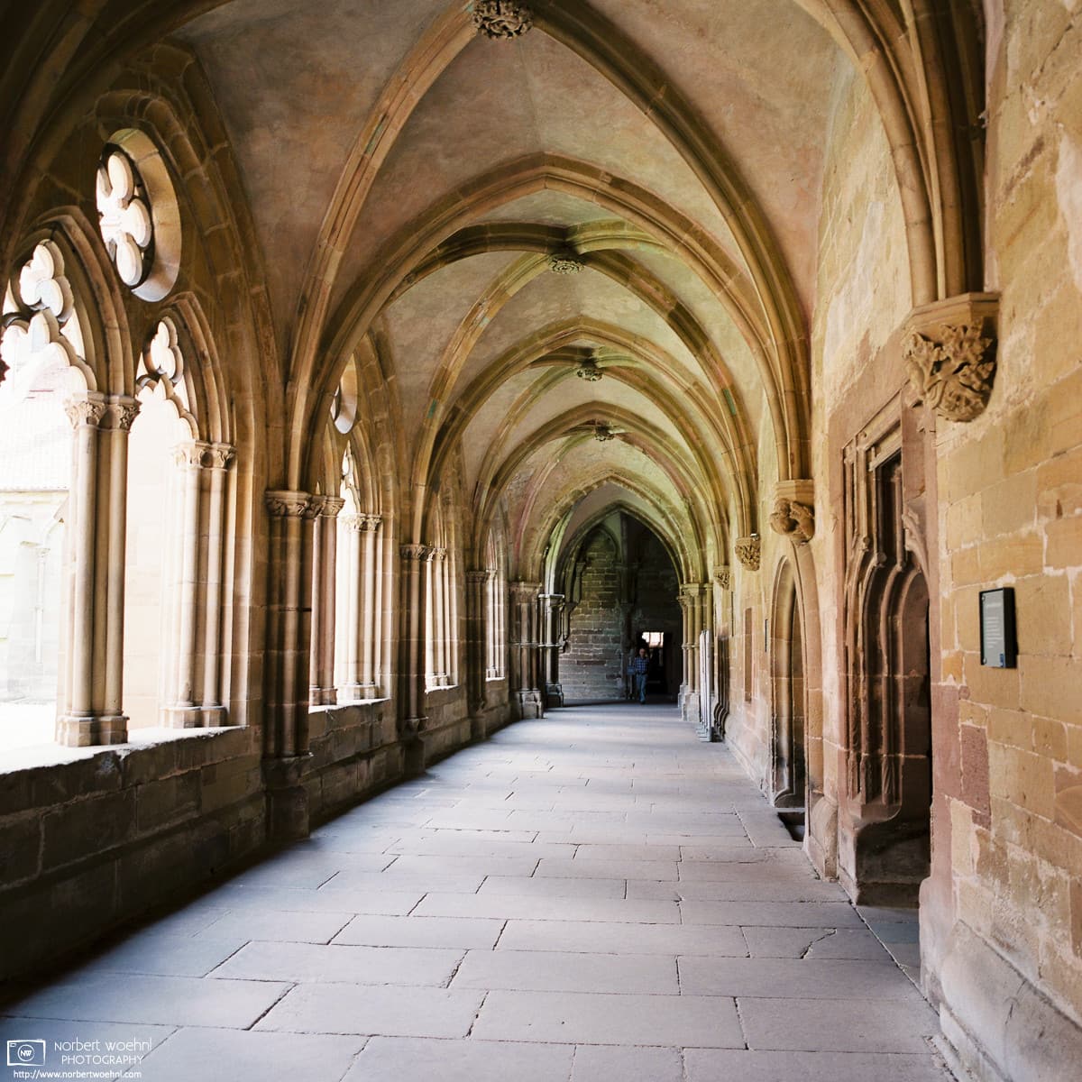 A view along the cloister at Maulbronn Monastery in southwestern Germany.