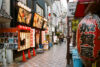 A typical lane of pubs, restaurant and music clubs in the Nakano district of Tokyo, Japan.