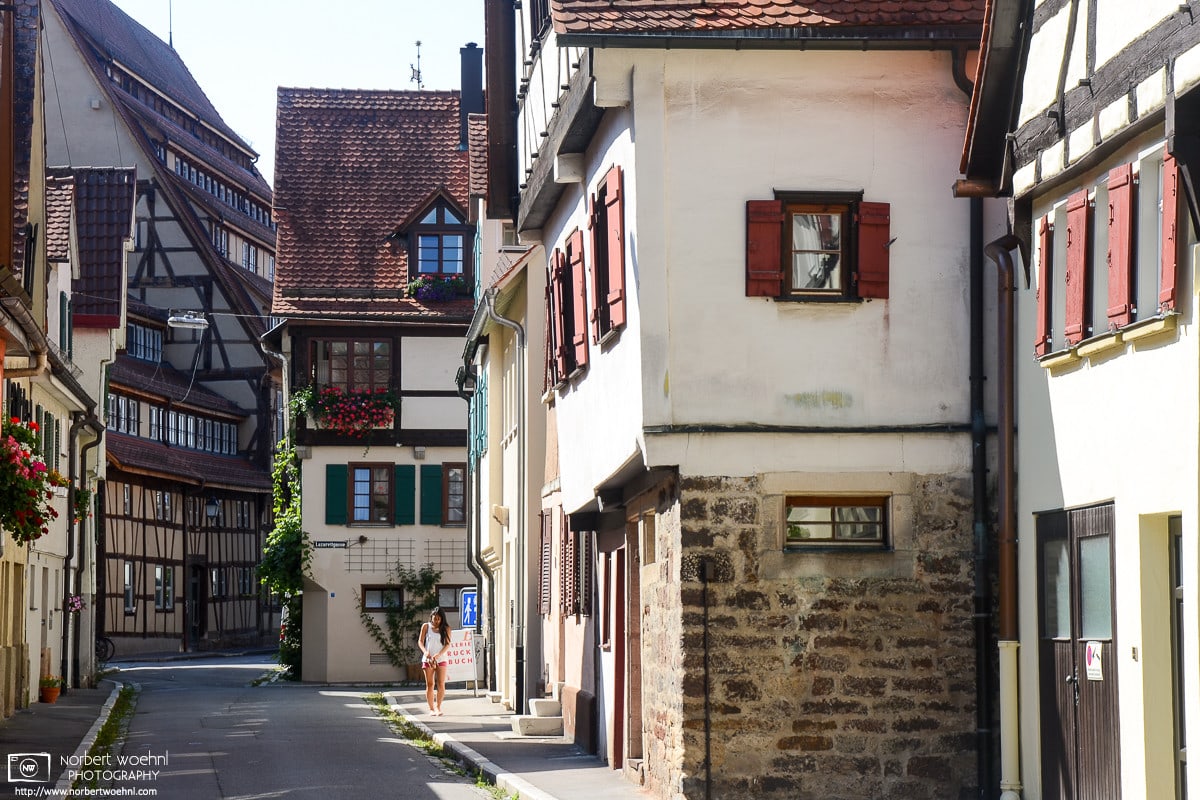 A travel back in time with these beautiful half-timbered buildings along Bachgasse in Tübingen, Germany.